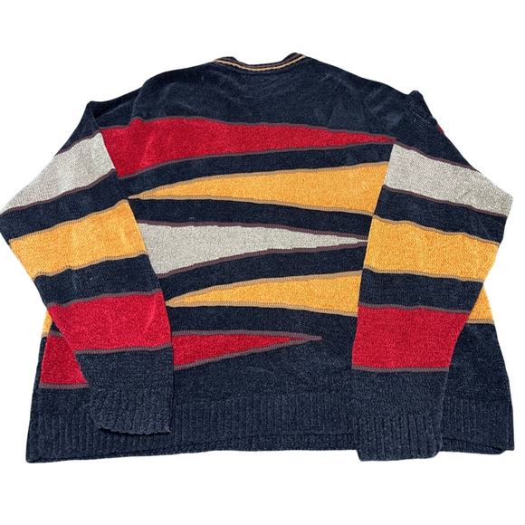Vintage Pronto Uomo Sweater 2XL Knit 3D Textured Geo Coogi Style Made in USA - Picture 2 of 6